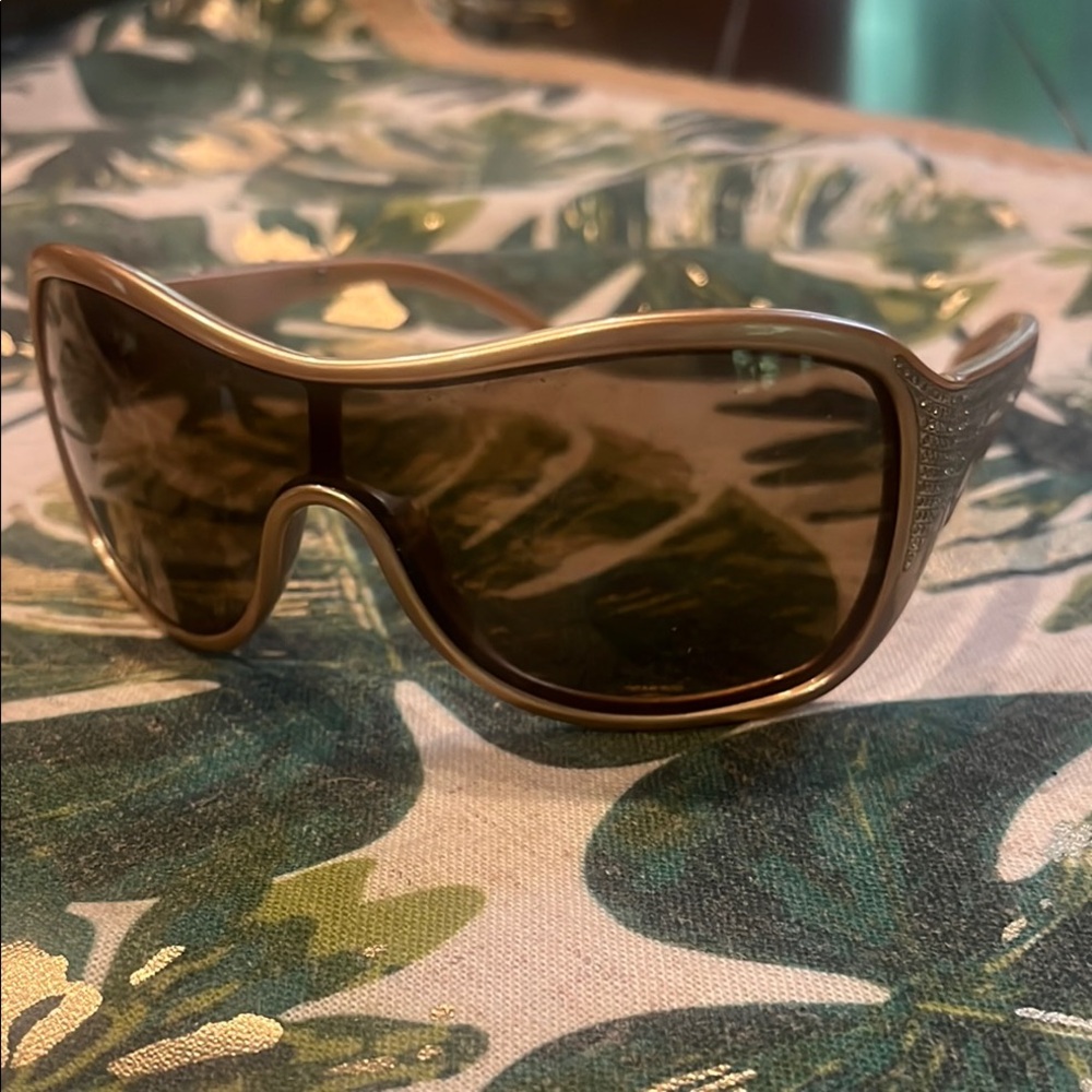 Valentino Brown Sunglasses with Rhinestone Detail